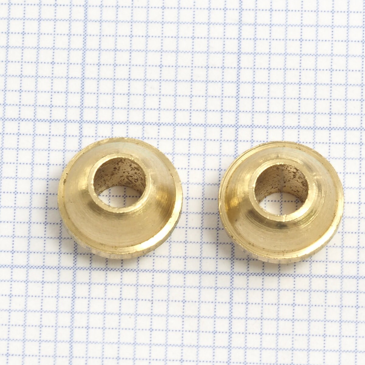 8 pcs 8x5.2mm ( 3.5mm hole) gold plated brass round beads bab3.5 665PG