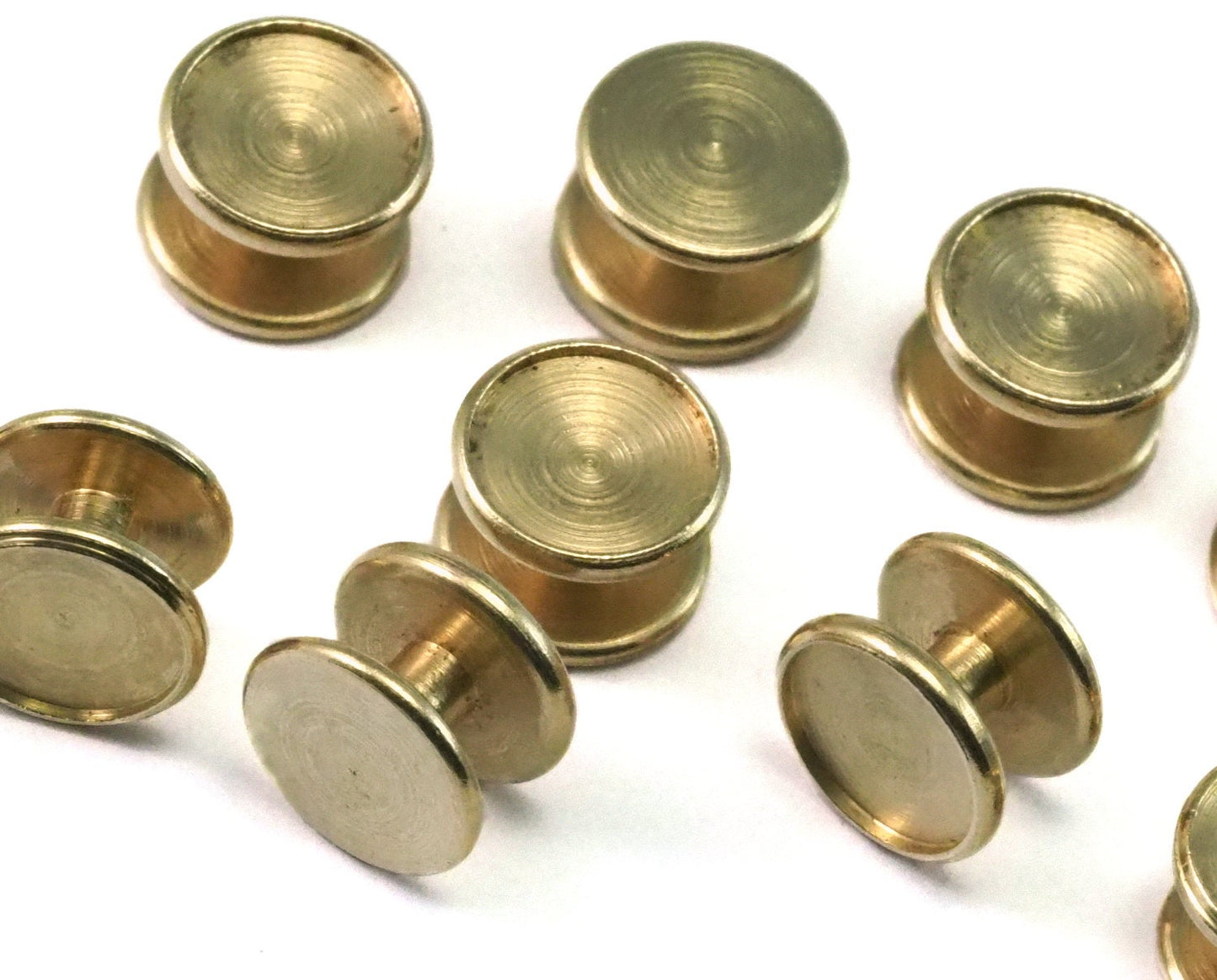 Cufflink studs, shirt collar tuxedo stud, 10x7mm raw brass with 7.8mm setting CFL78 1393R
