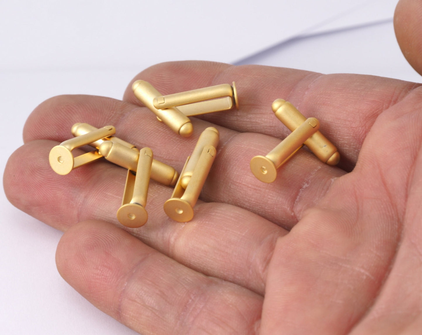 Cufflink blank, Gold plated brass (Mattle) with 6mm setting 2303