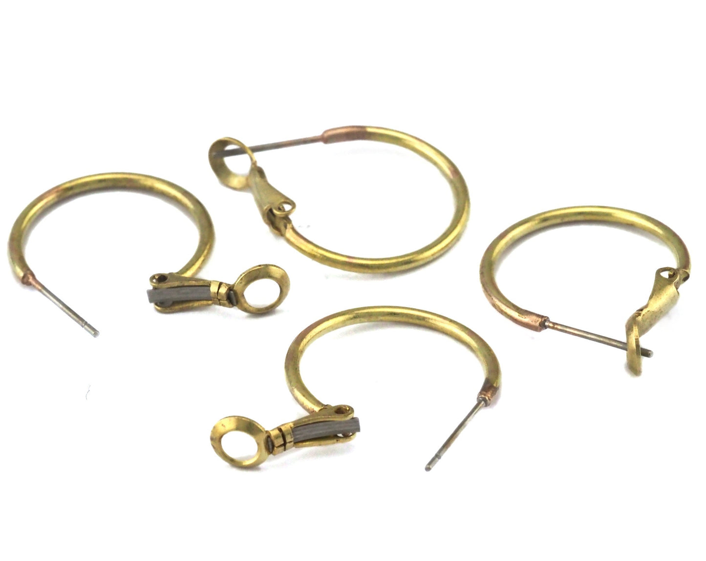Hoop Earring, Earring clasp Raw brass 20mm 2451