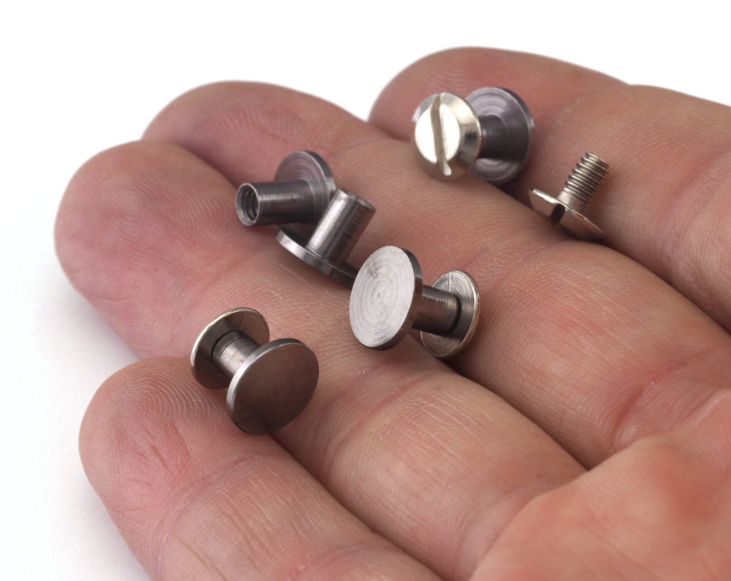 brass studs 9x7mm gun metal tone , screw rivets, chicago screw / concho screw, 1/8" bolt CSC6 OZ42