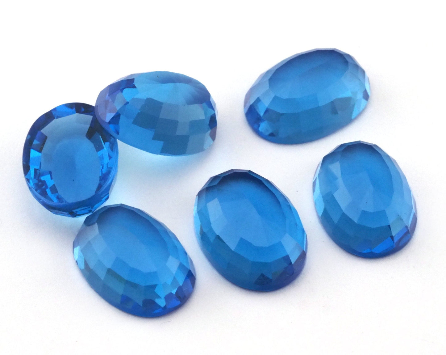 1 Pc. Blue Oval High Dome Cabochon 18x13mm Glass no hole A17