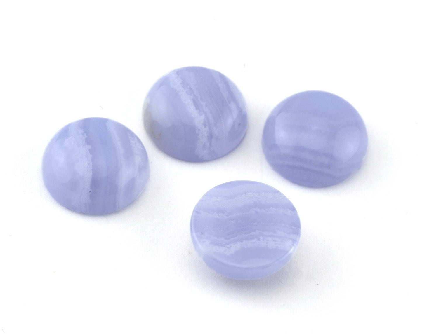 Natural Blue Lace Agate Oval or Round Cabochon - no hole - Flat Back