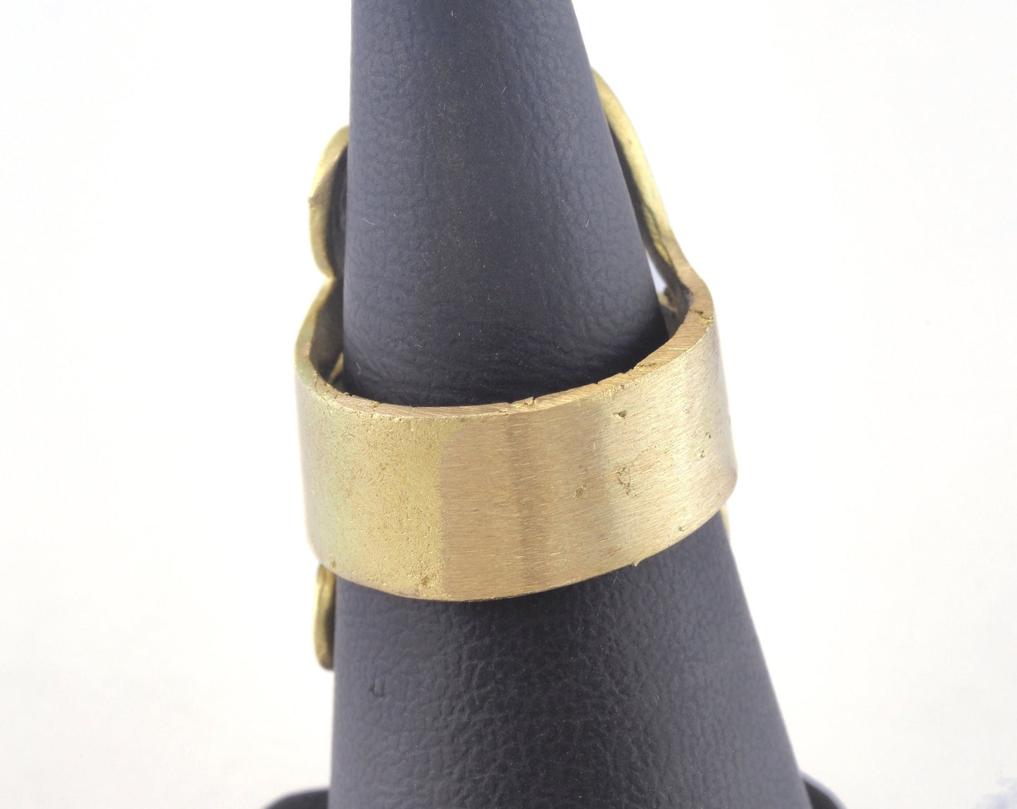 Ring Adjustable Fork Ring Loop - Raw brass (17mm 7US inner size - Adjustable ) OZ2748