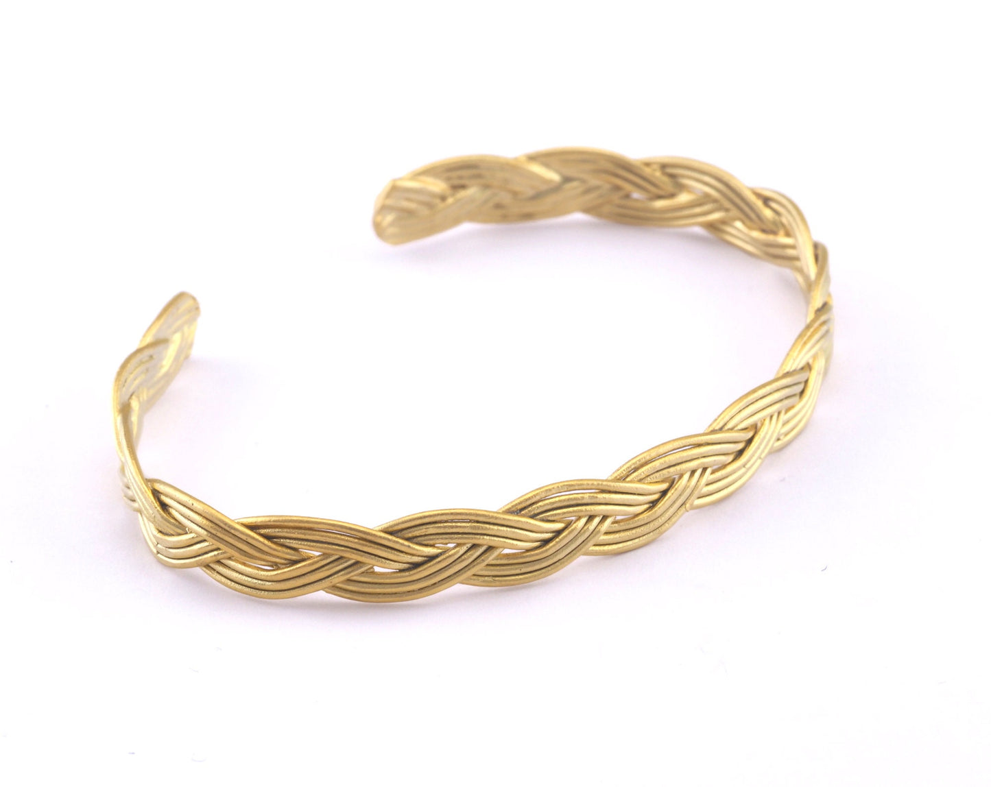 Swirl Bracelet Matte Gold Plated Brass 1 pc. (57mm inner size - Adjustable ) OZ2973