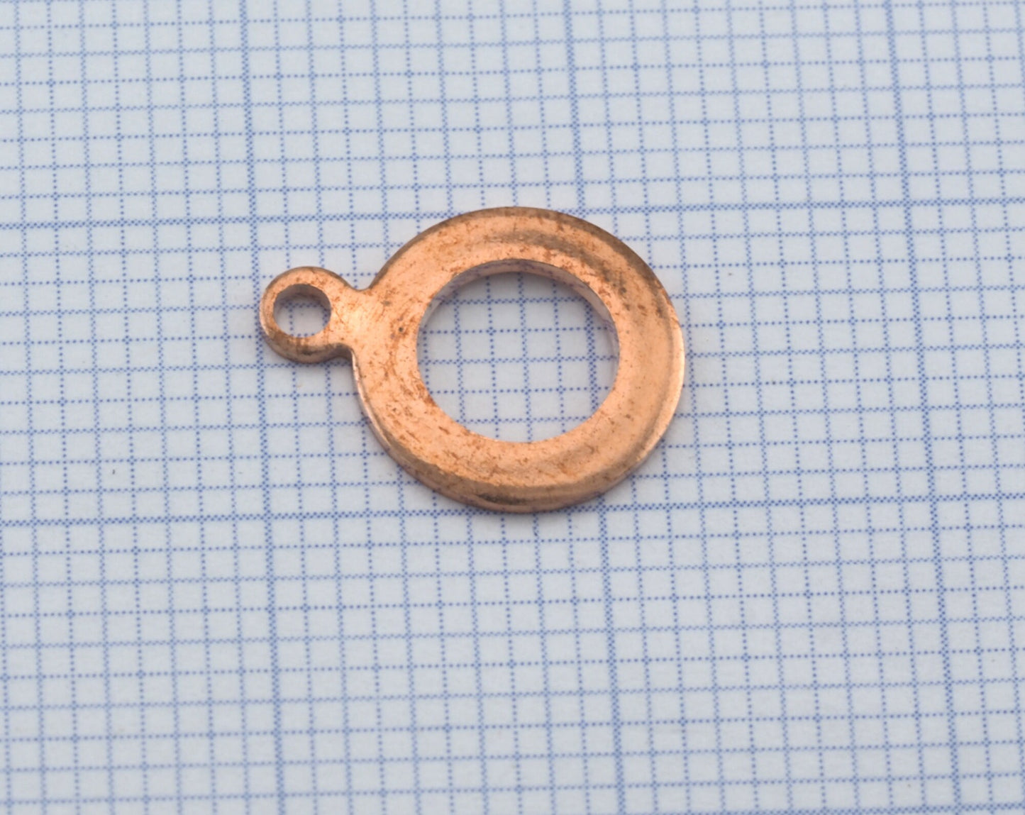 Middle Hole Round Disc with Loop 8mm (11x8mm) Stamping blank tag shape Raw copper OZ3034-30