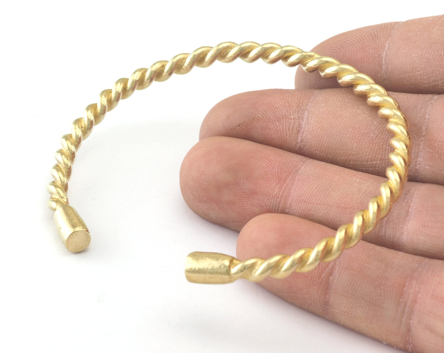 Cuff Bracelet Swirl Adjustable Raw Brass (65mm inner size - Adjustable ) OZ3173