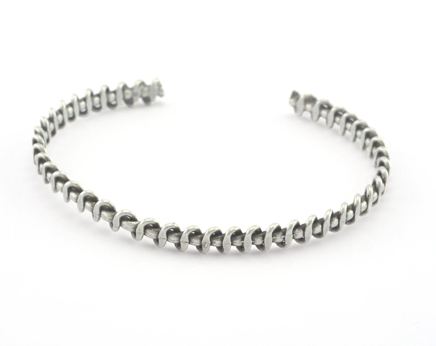 Swirl Bracelet Antique Silver Plated Brass (64mm inner size - Adjustable ) OZ2995