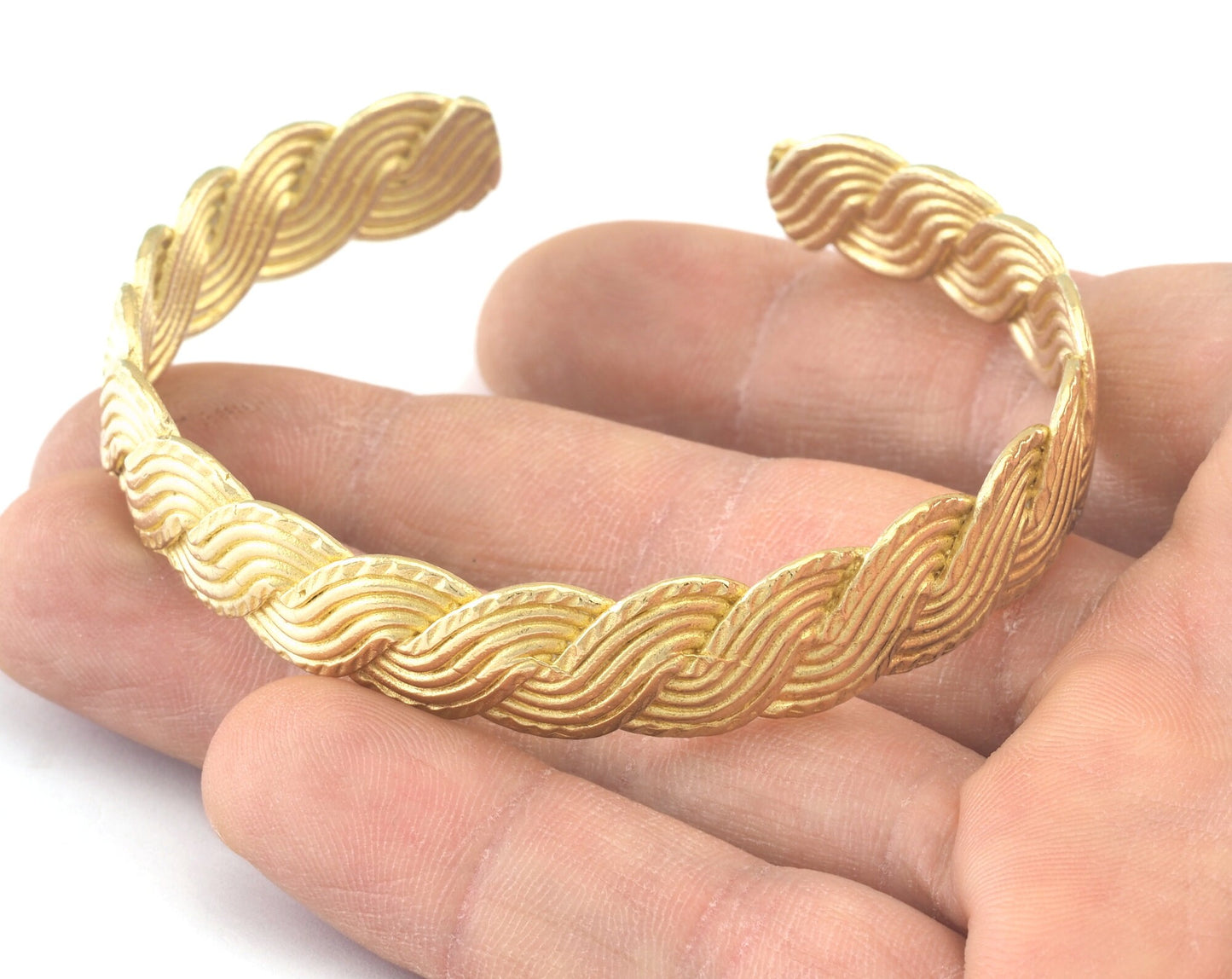 Swirl Bracelet Raw Brass (61mm inner size - Adjustable ) OZ2969