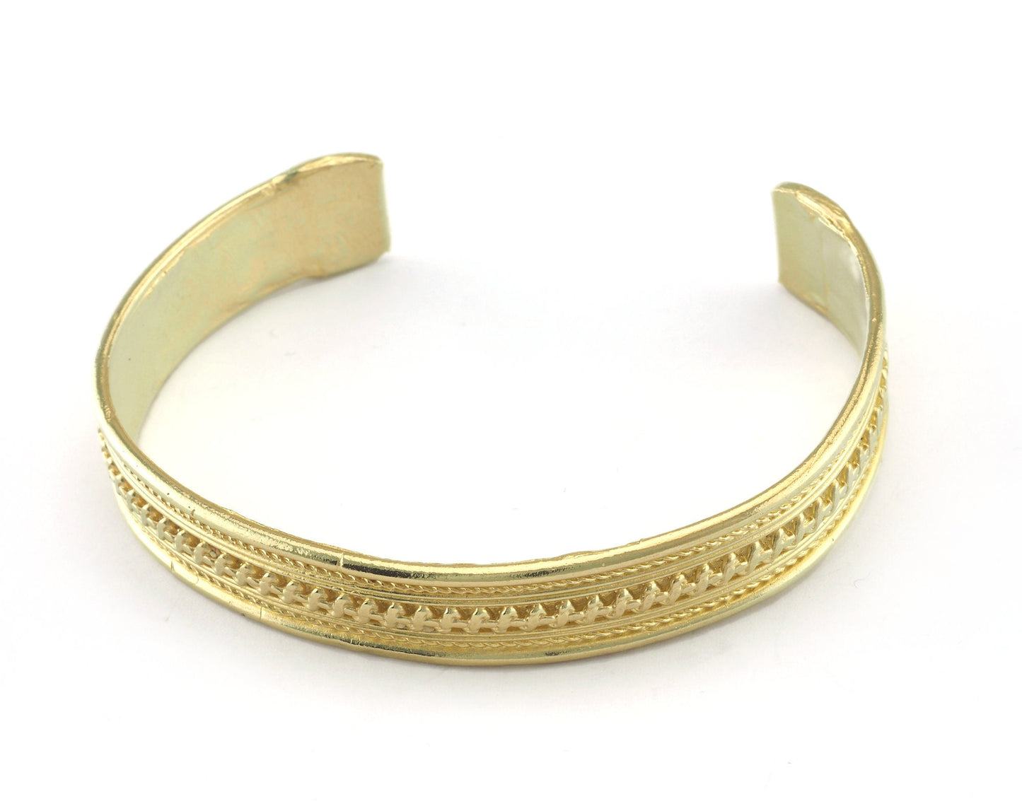 Textured Bracelet Raw Brass (60mm inner size - Adjustable ) OZ3181