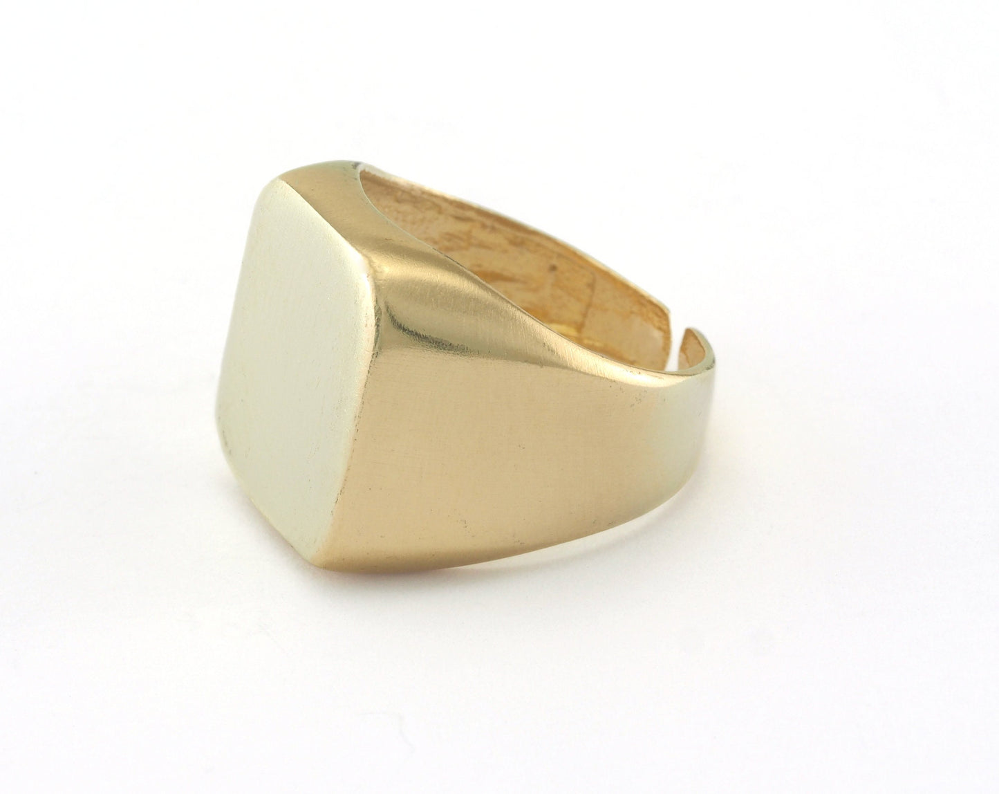Signet Ring Adjustable Blank - raw brass (19mm 9US inner size - Adjustable ) Oz3404 17x14mm Rectangle