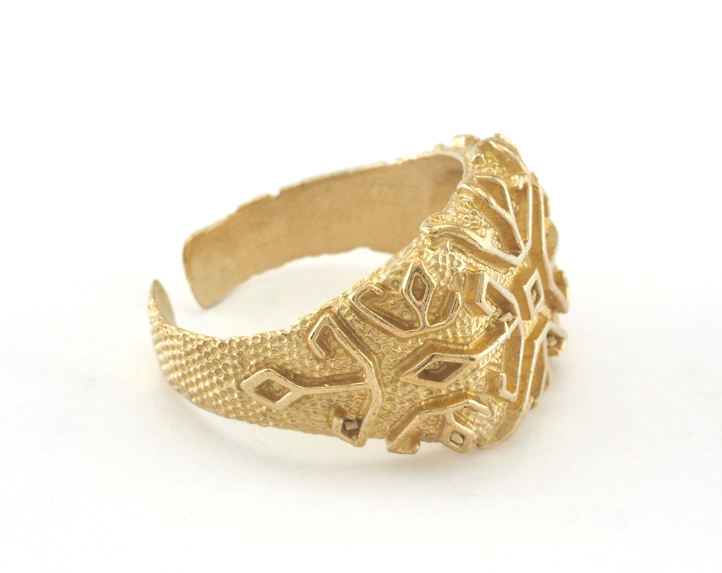 Signet Ring Adjustable Raw brass (21mm 11US inner size) OZ2579 Ring26