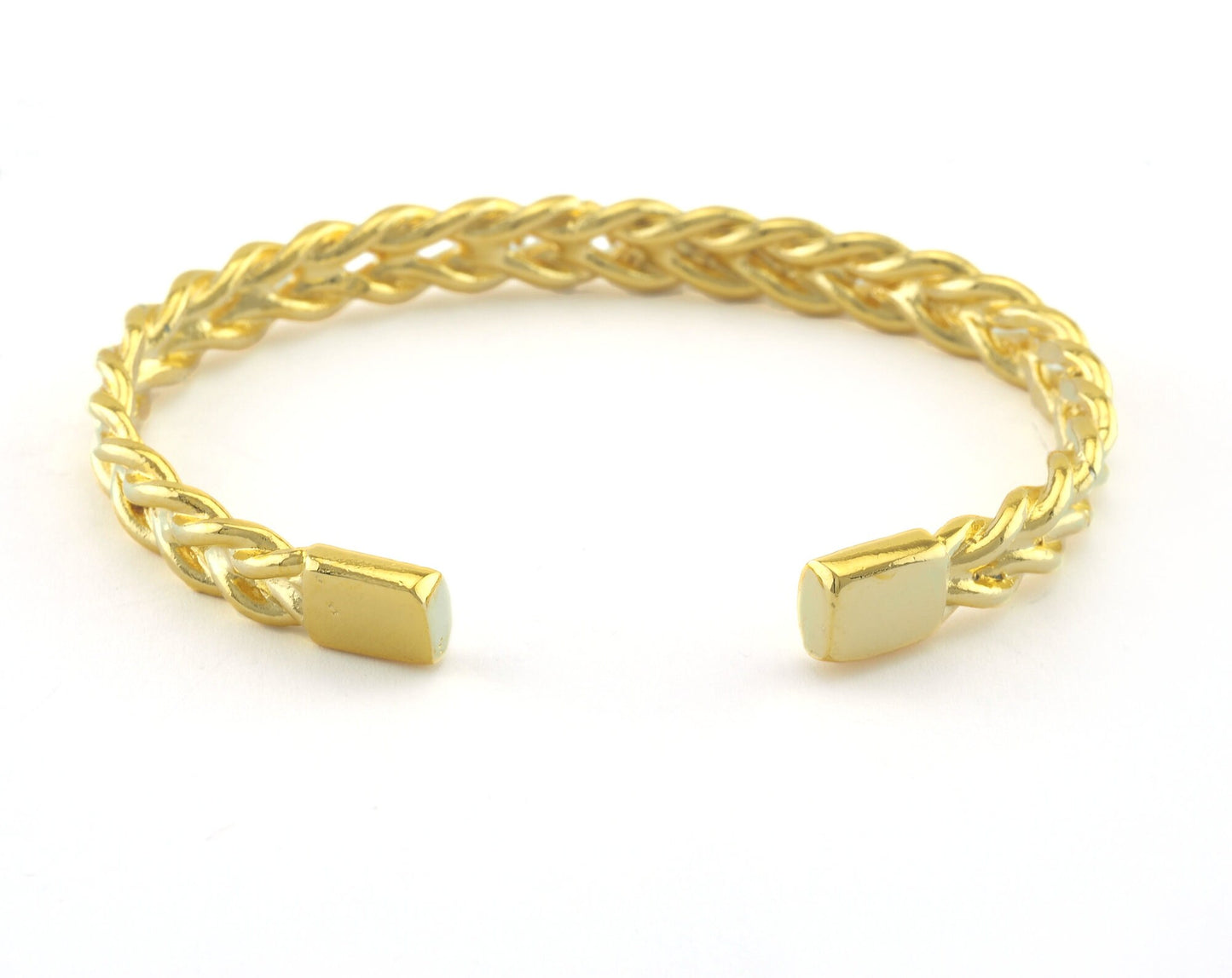 Cuff Bracelet Swirl Adjustable Shiny Gold Plated Brass (61mm inner size - Adjustable ) OZ3165