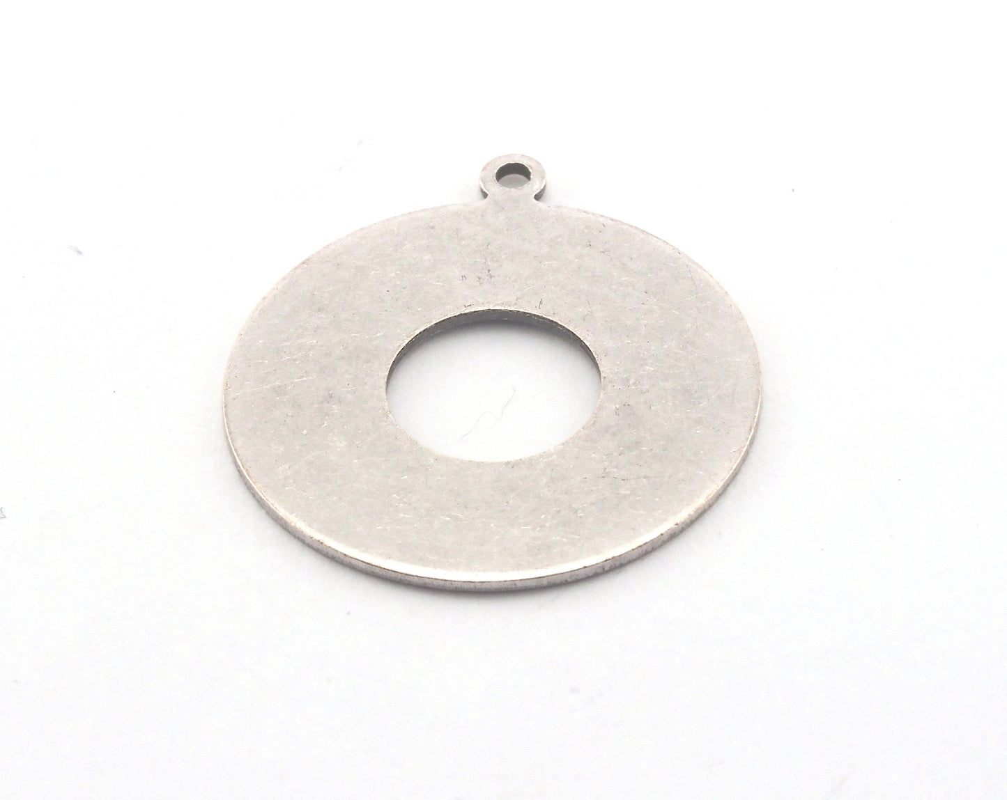 Round Disc Stamp Blank Charms Antique Silver Plated Brass 25mm (0.8mm thickness) 1 hole findings OZ3658-290