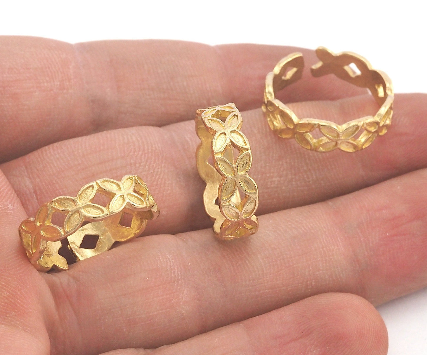 Minimalist Butterflies Ring Adjustable Ring Raw brass (17mm 7US inner size) OZ3184