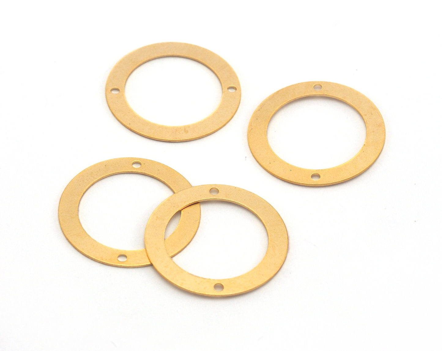 Matte gold plated brass 10 pcs 22mm (hole 16mm )circle ring findings connector 733