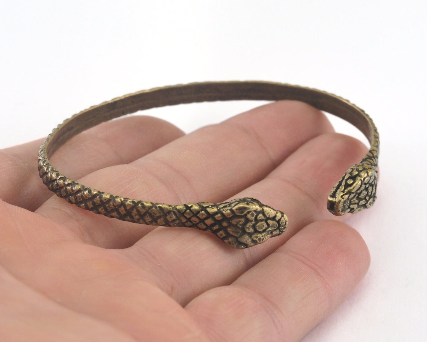 Snake Bracelet Adjustable Antique Yellow Brass (64mm inner size - Adjustable ) OZ3159