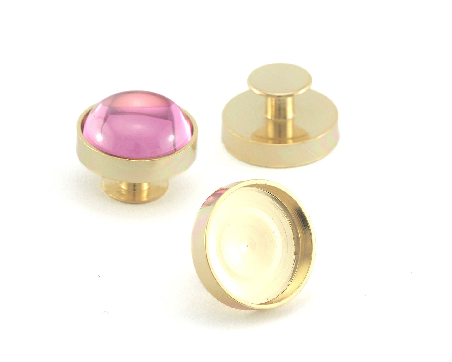 Cuff link blank bezel Shiny gold plated brass , 18x10.5mm 16mm setting studs, shirt collar tuxedo stud, OZ3943