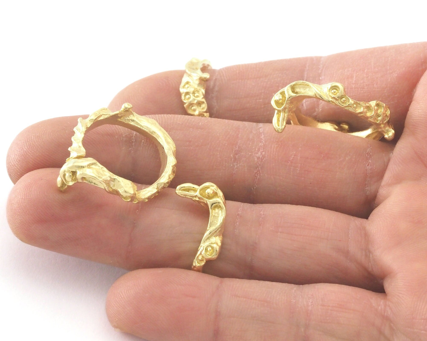 Petroglyph Ring Vulture Bird Adjustable Ring Raw brass (16.5mm 6US inner size) 4196