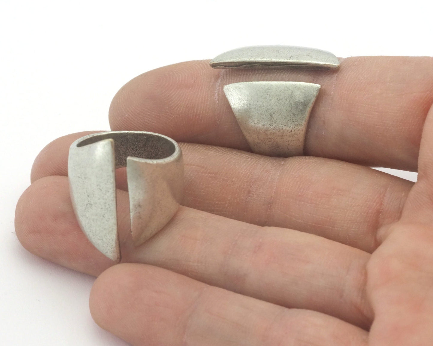 Adjustable Tube Ring Antique Silver Plated Brass 29mm (16.5mm 6US inner size) 4322