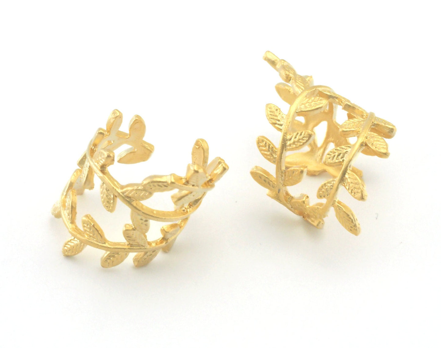 Leaf Adjustable Matte Gold Plated brass (18mm 8US inner size) OZ2821