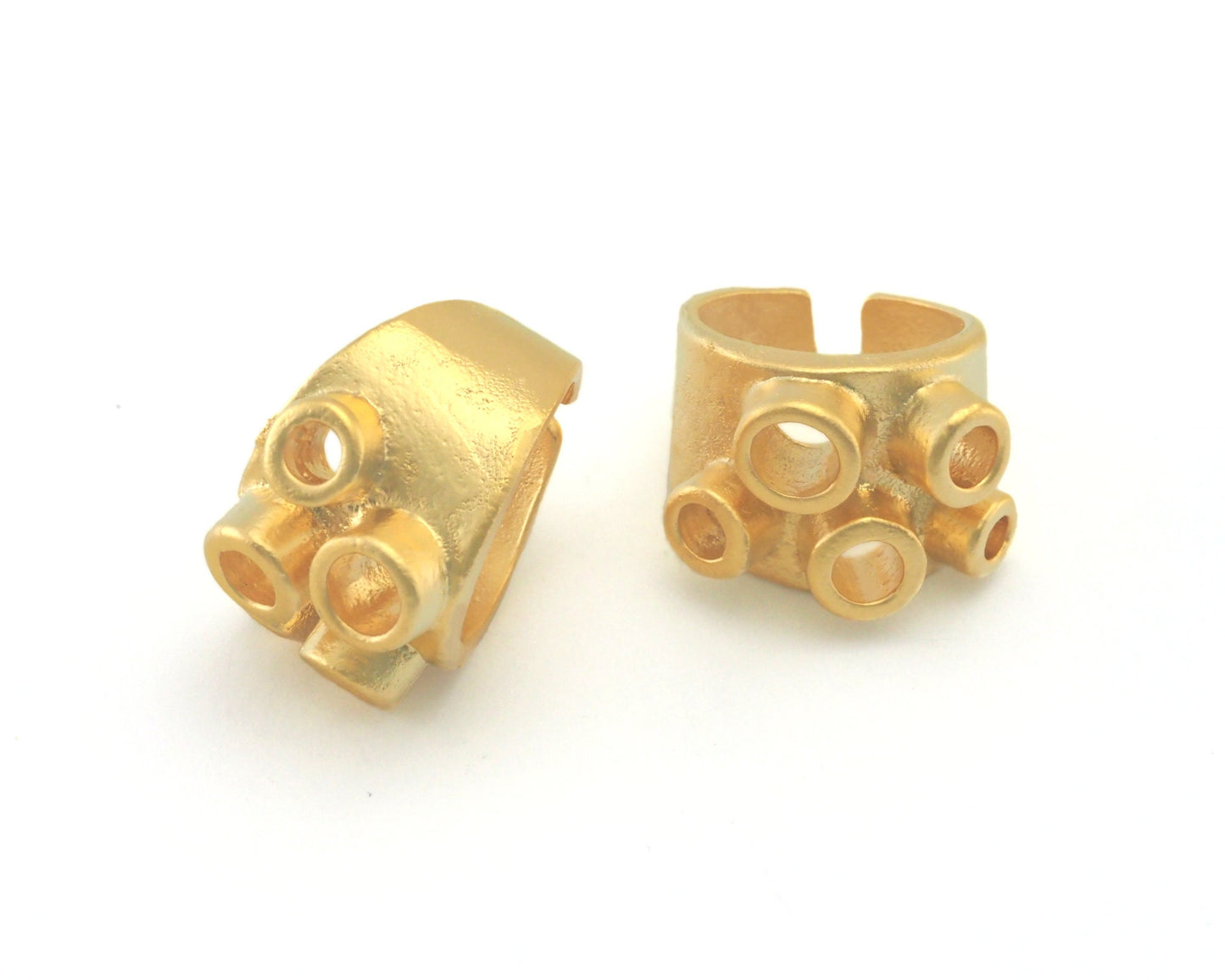 Ring Adjustable Ring Bezel - Cup Matte gold plated brass (17.5mm 7US inner size - Adjustable ) OZ2698