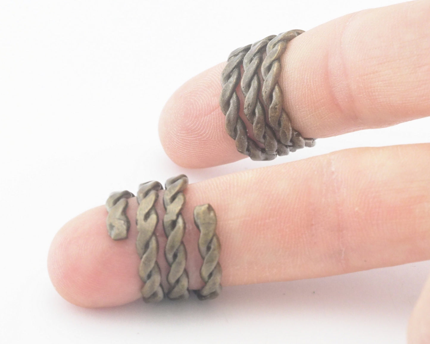 Ring twisted Swirl Adjustable - Antique Bronze plated Brass (17-19.5mm 6.5-9.5US inner size) OZ3015