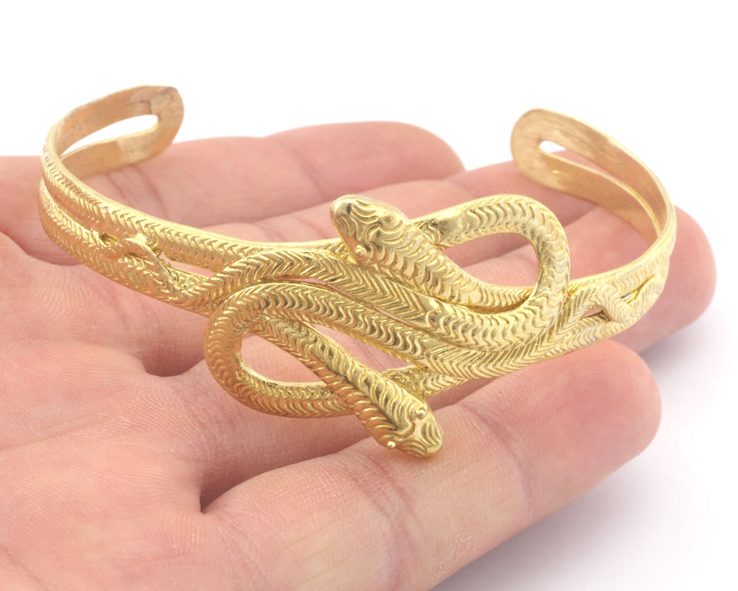 Snakes Bracelet Raw Brass (55 - 70 mm inner size - Adjustable ) OZ4561