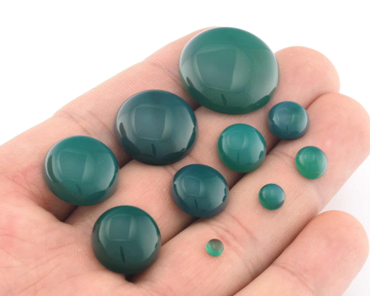 Natural Dyed Green Agate Round shape cabochon 4 6 8 10 12 14 16 18 20 25mm- no hole