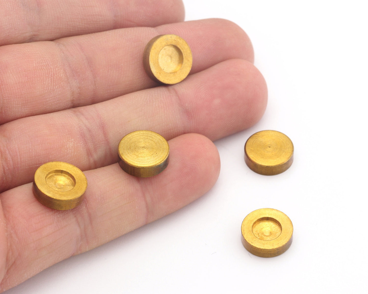 Round blank setting findings 5 pcs 13x3,8mm finding 7,3mm blank 1405