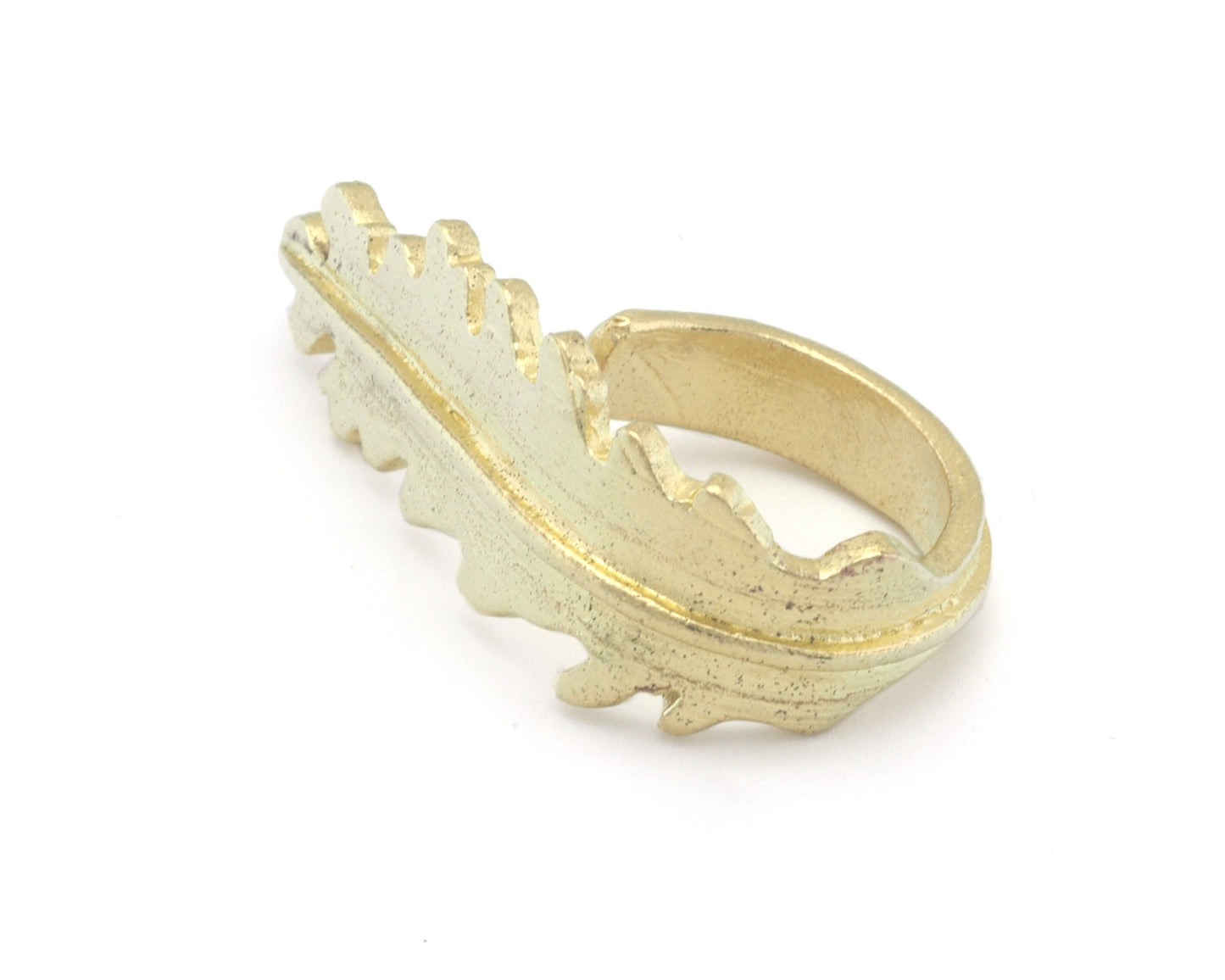 Leaf Ring Adjustable Raw Brass (16mm 5US inner size) Oz3072