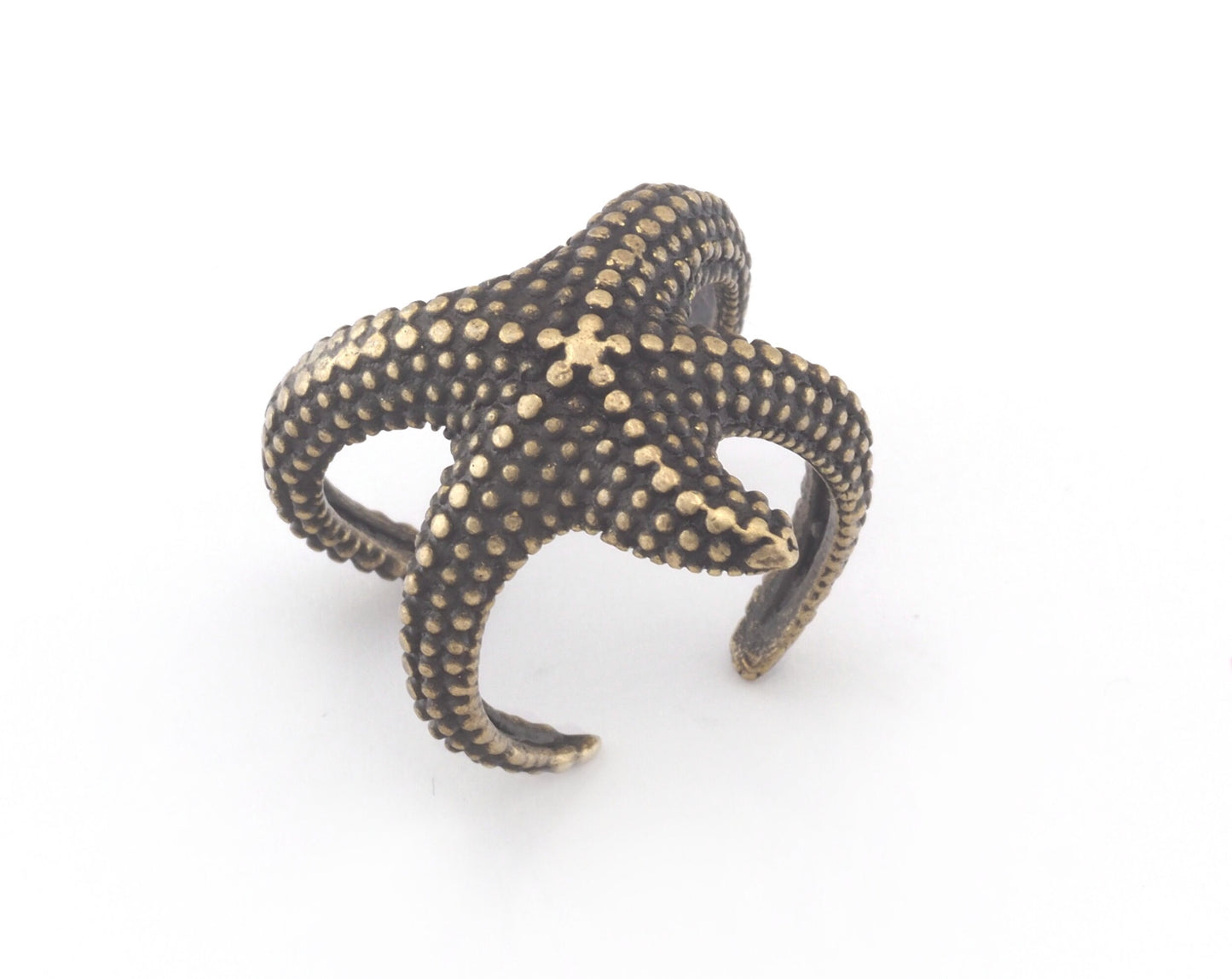 Starfish Adjustable Ring Antique Bronze Plated brass (18mm 8US inner size) OZ3065