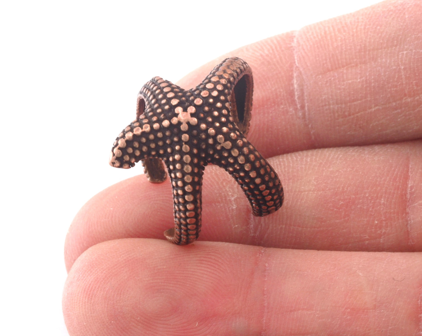 Starfish Adjustable Ring Antique Copper Plated brass (18mm 8US inner size) OZ3065