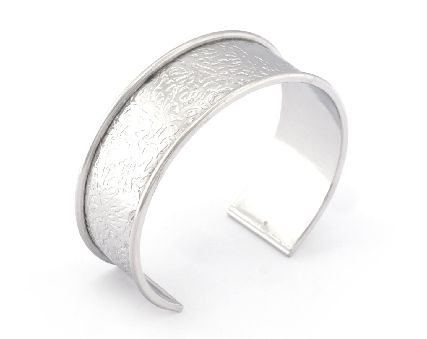 Branch Silver plated brass textured bangle adjustable bracelet 20x60mm supplies findings Raf2 - BRC