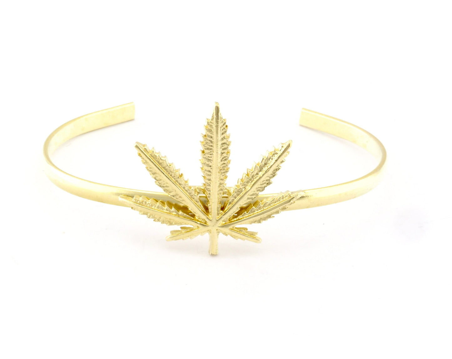 Leaf Cuff Bracelet Raw Brass (Adjustable 60mm inner size ) OZ4807