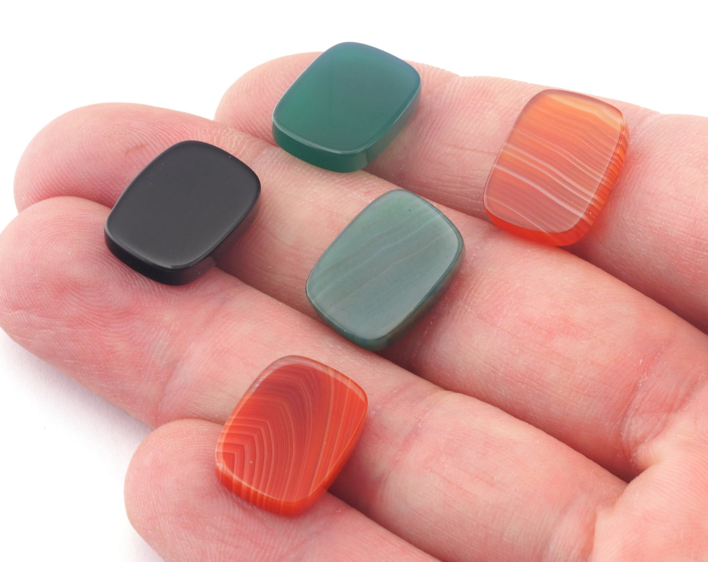 Natural TV Cabochon 12x16mm Agate Onyx Rectangle Coin Gemstone Cabochons