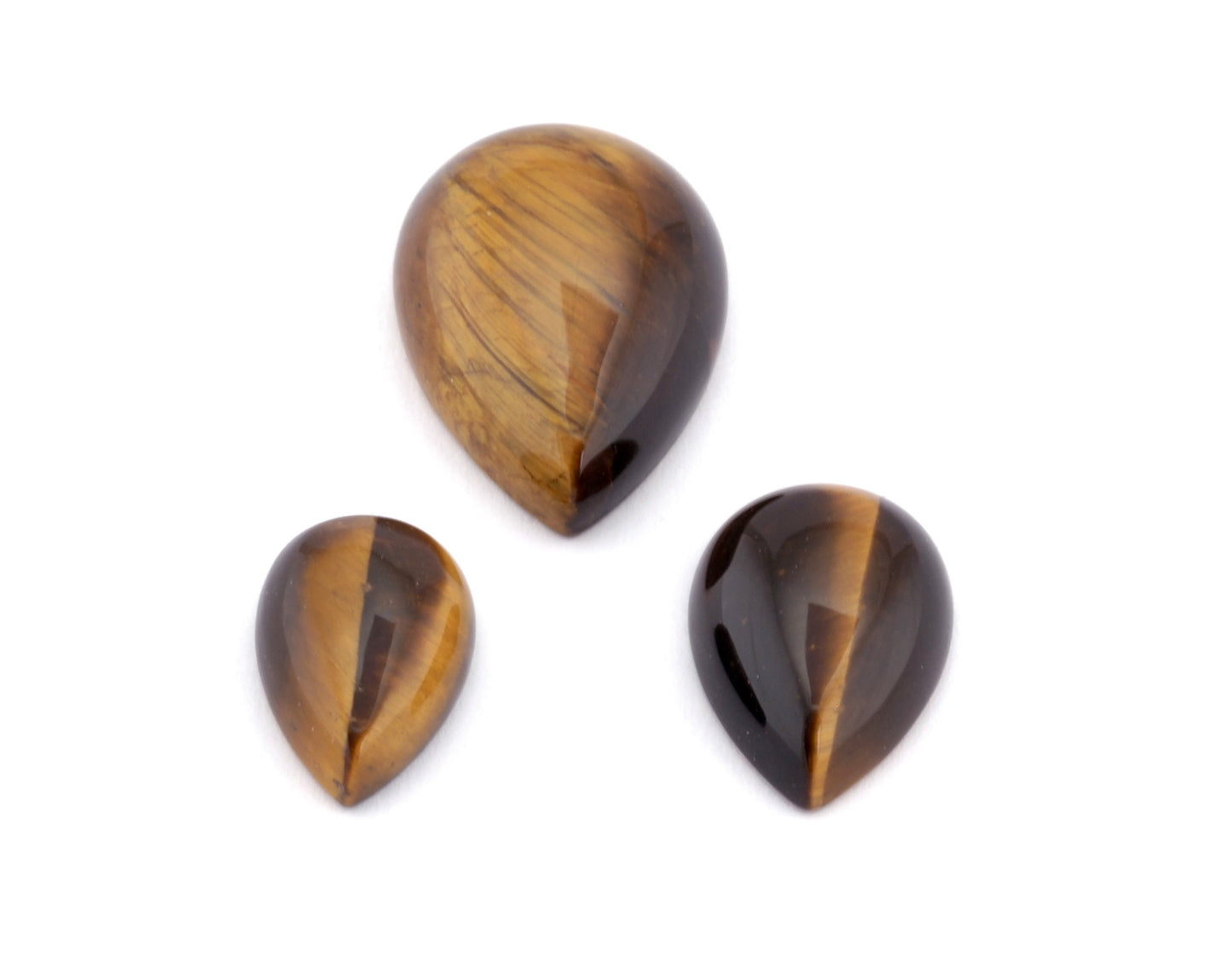 Tiger's Eye Drop Pear Gemstone Flat Back Cabochons 8x12 10x14 13x18 no hole
