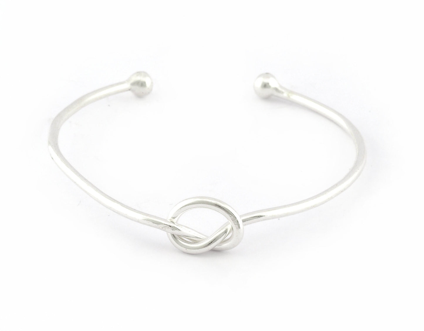 Knot Bracelet Base, Shiny Silver plated copper 5187 - ltd