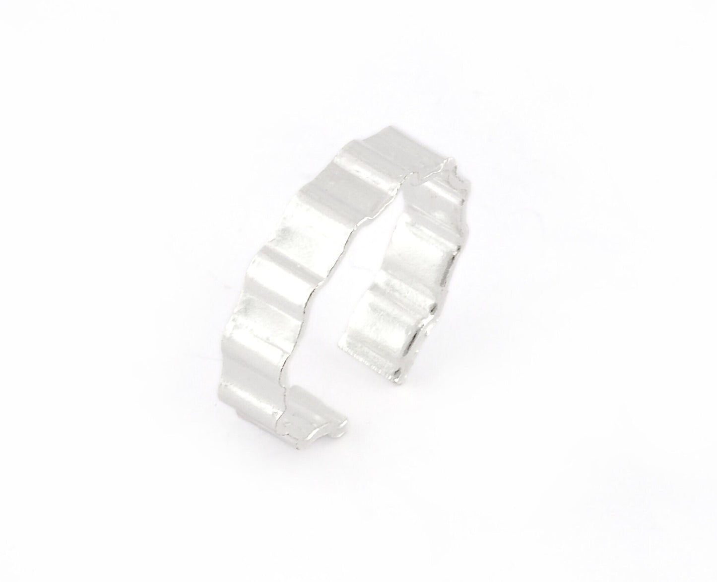 Ruffle Ring Adjustable Antique Silver, Shiny Silver, Shiny Gold Plated Brass (18mm 8US inner size) 5197