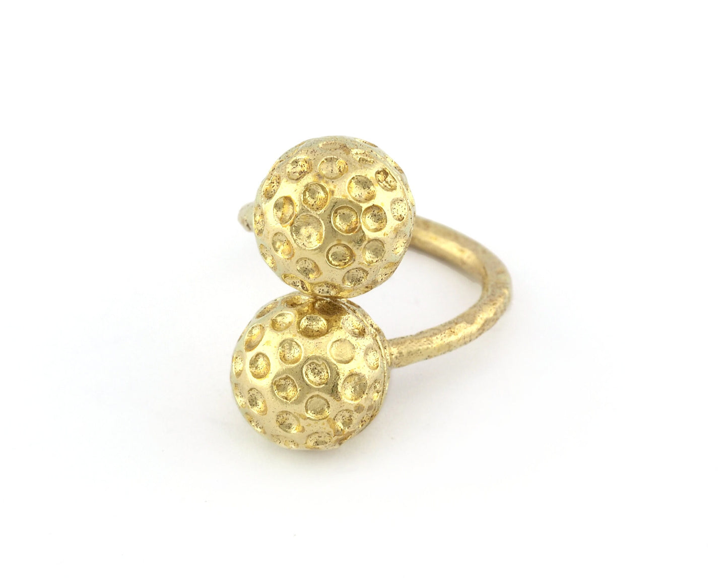 Golf Balls Ring, Wrap Adjustable Ring , Raw Brass (8US) 5208