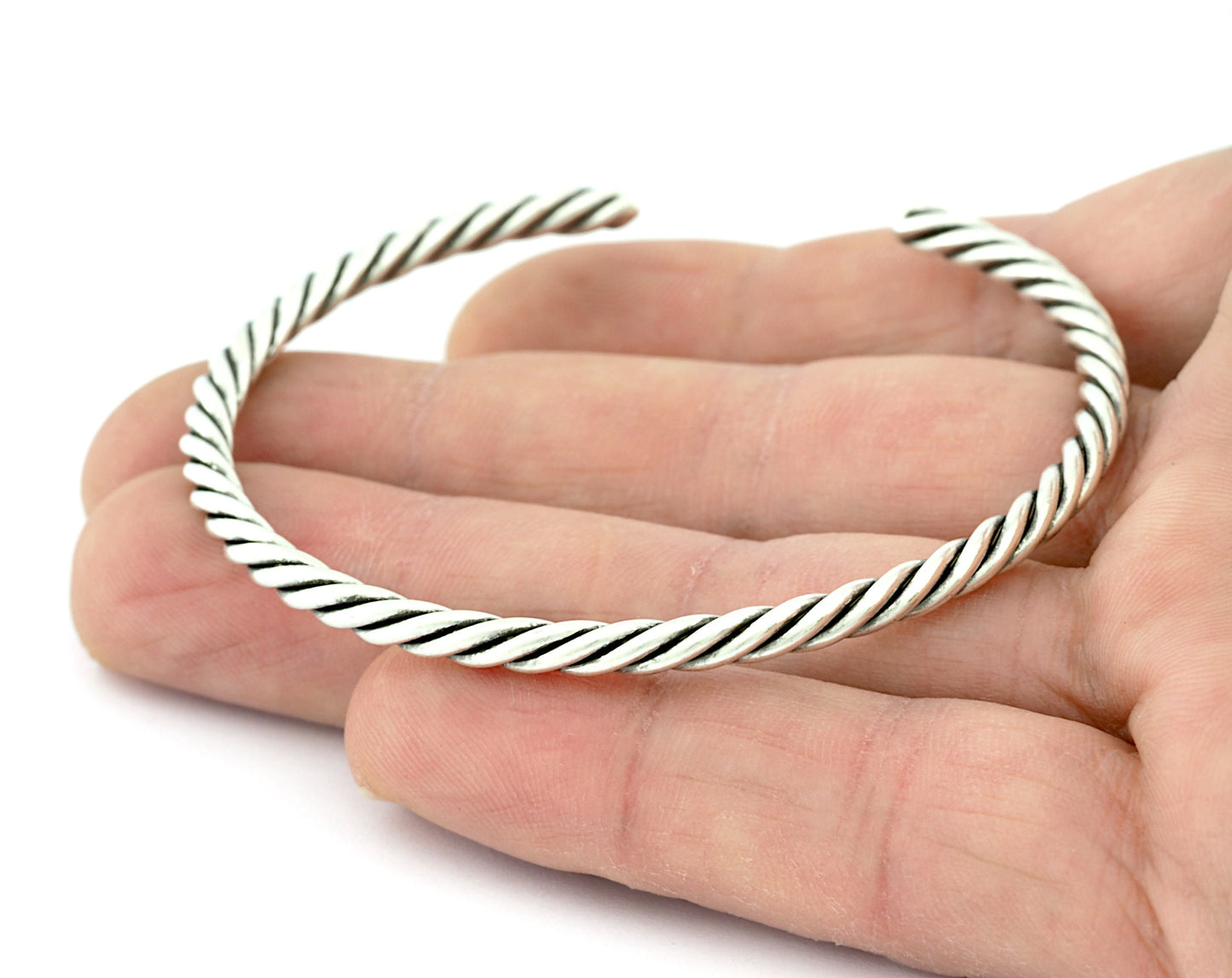 Swirl,Twisted, Spirals Bracelet Base, Antique Silver plated copper 5186