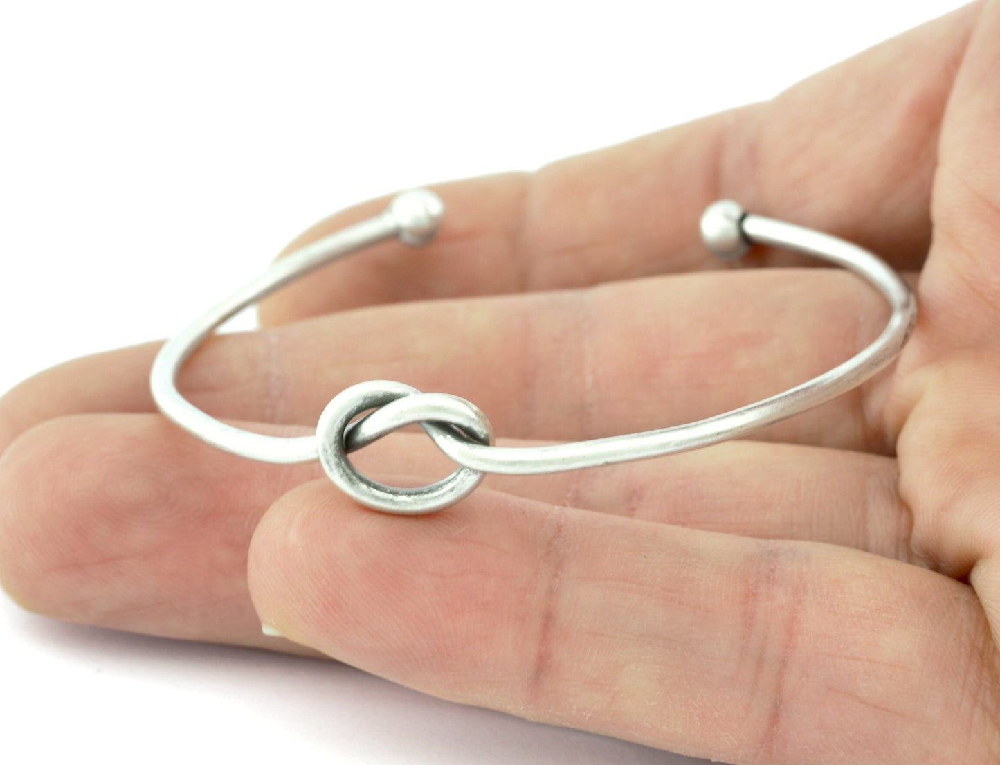 Knot Bracelet Base, Antique Silver plated copper 5187 - ltd