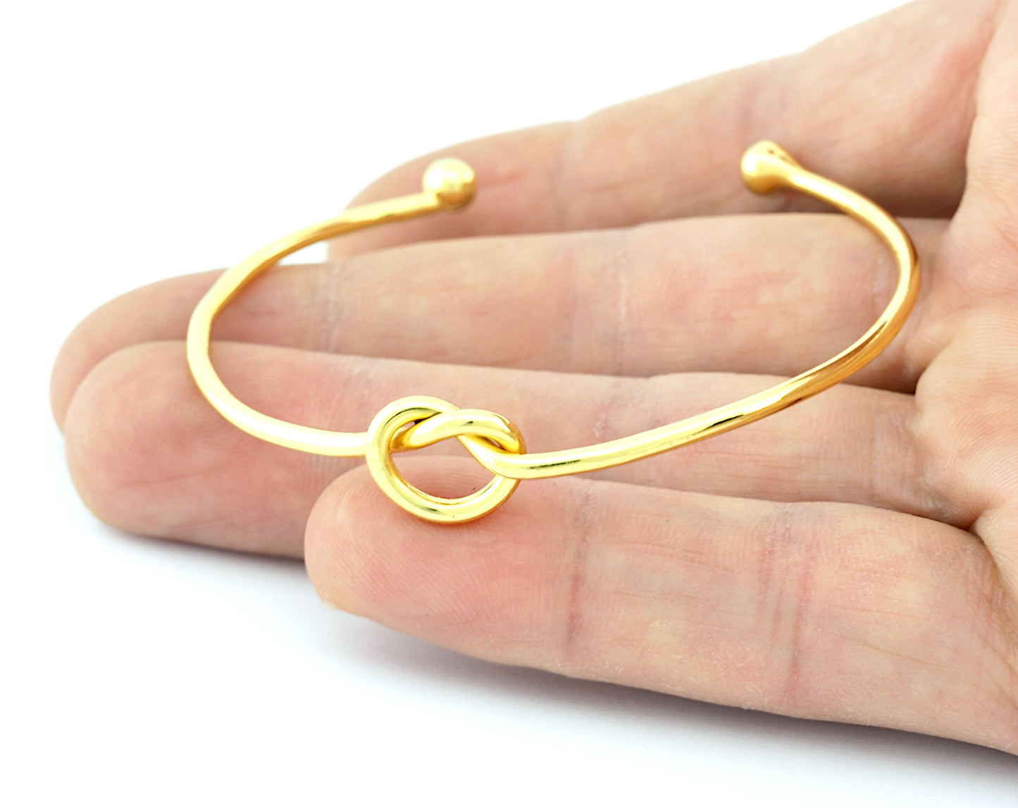 Knot Bracelet Base, Shiny gold plated copper 5187