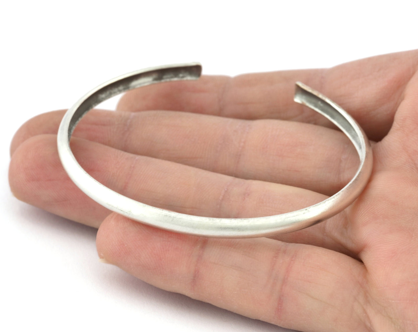 Curved Bracelet Base, Antique Silver plated brass (4.5mm) 5219