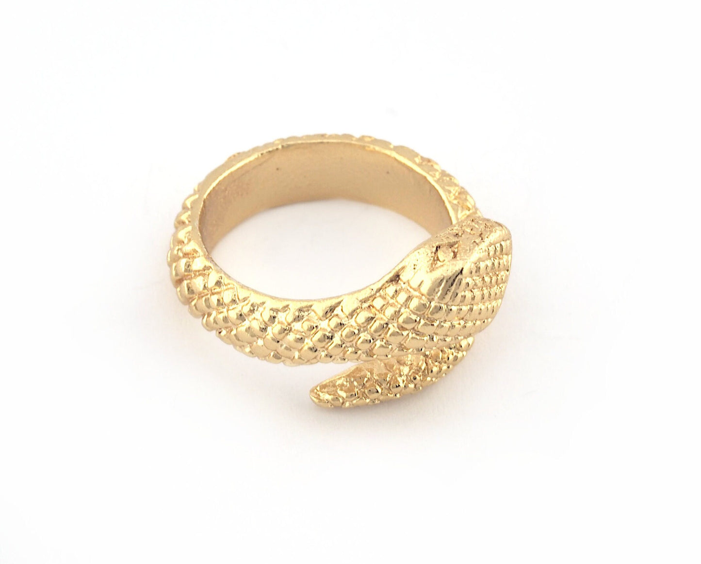 Snake Ring Adjustable Brass, Shiny gold plated (17mm 7US inner size) 5239
