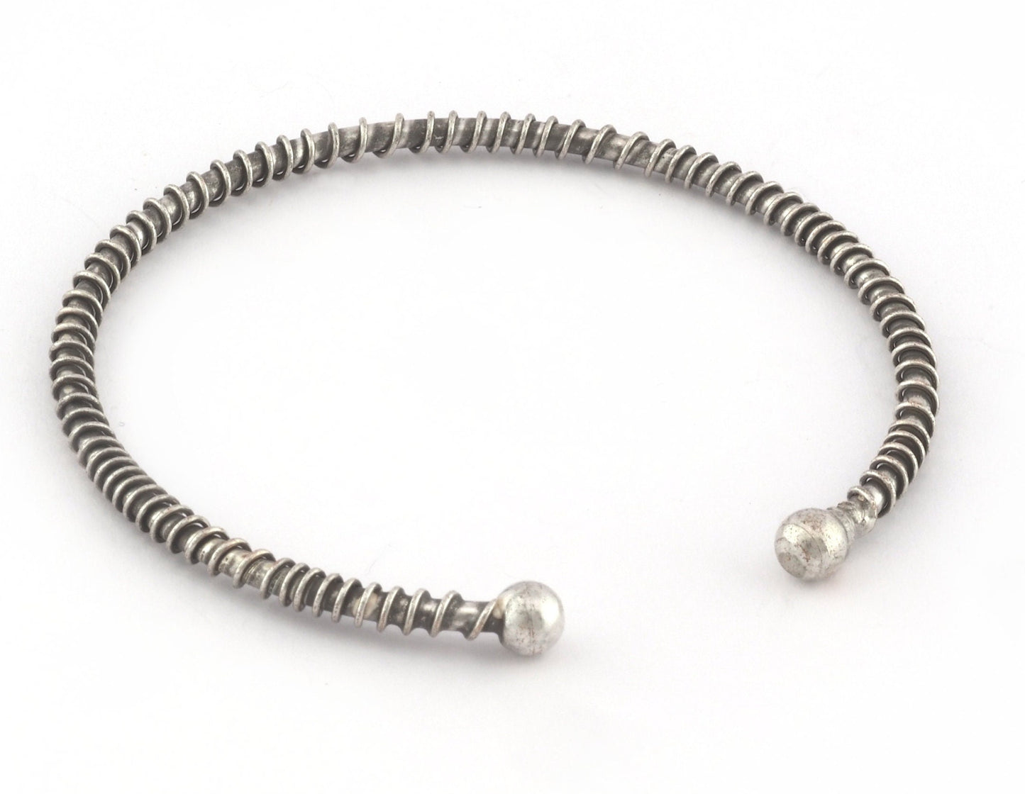 Spirals Swirl Bracelet Base, Antique Silver plated brass (58mm Size ) 5304