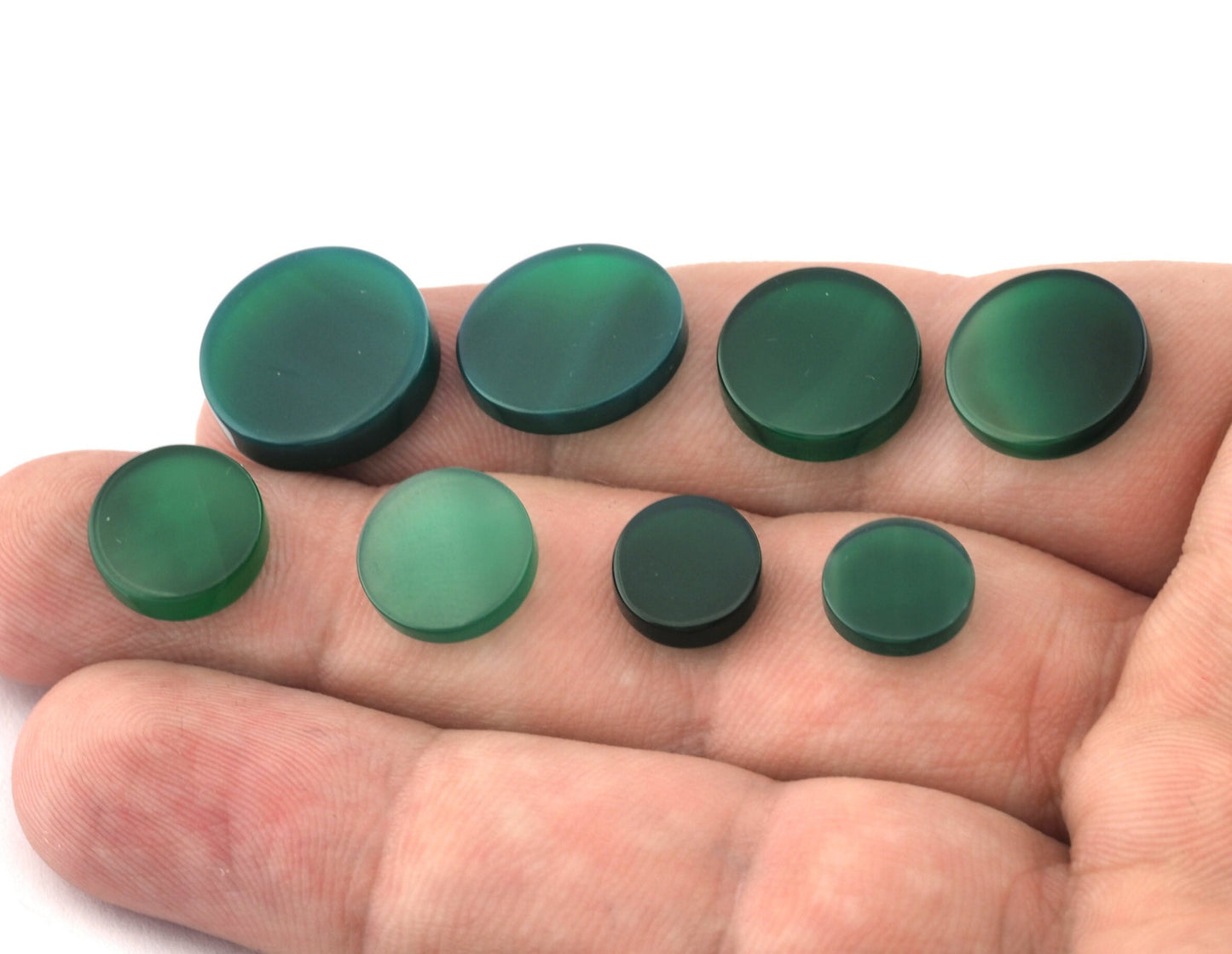 Natural Dyed Agate Round - Disc Flat Cabochon 16 - 14 - 12 - 10 mm thin or thick cab34