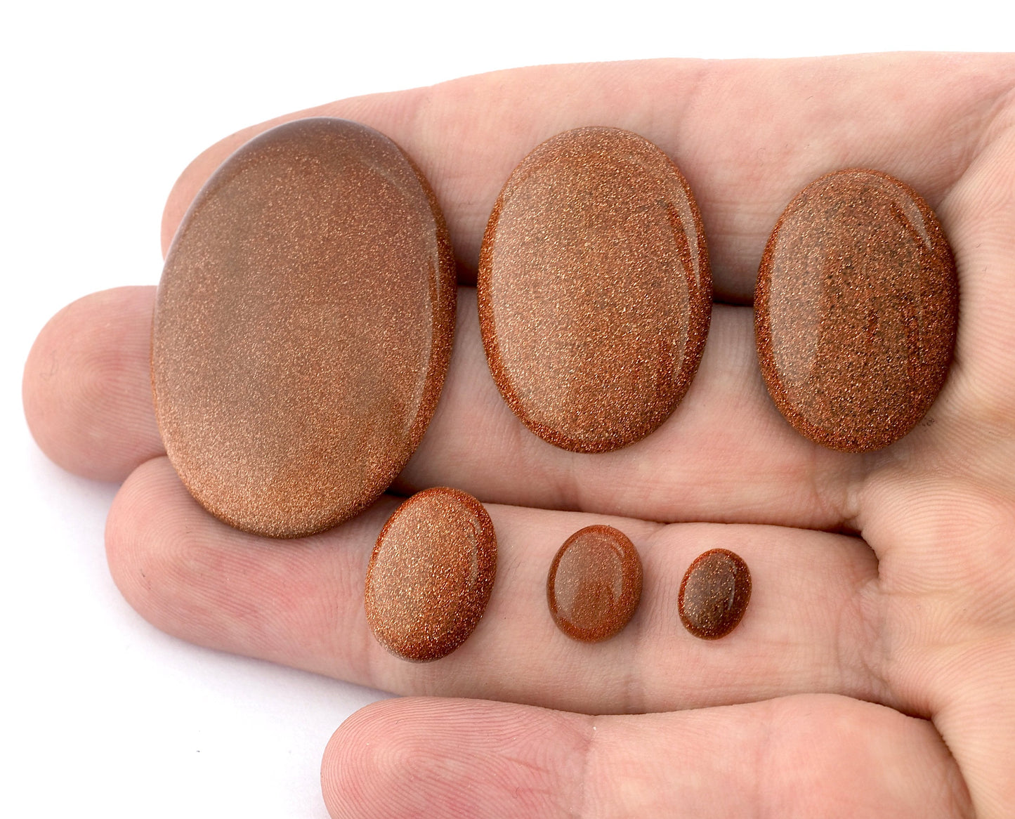 Gold Stone Cabochons Oval Flatback Cabochons cab52-10