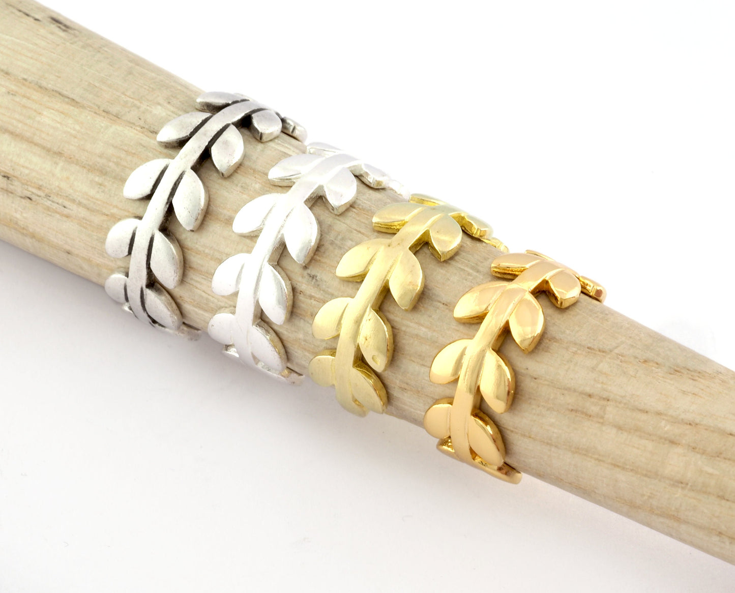 Leaf Wreath Ring Adjustable Raw brass, Shiny Silver, Antique silver, Shiny gold (18mm 8US inner size) 3909