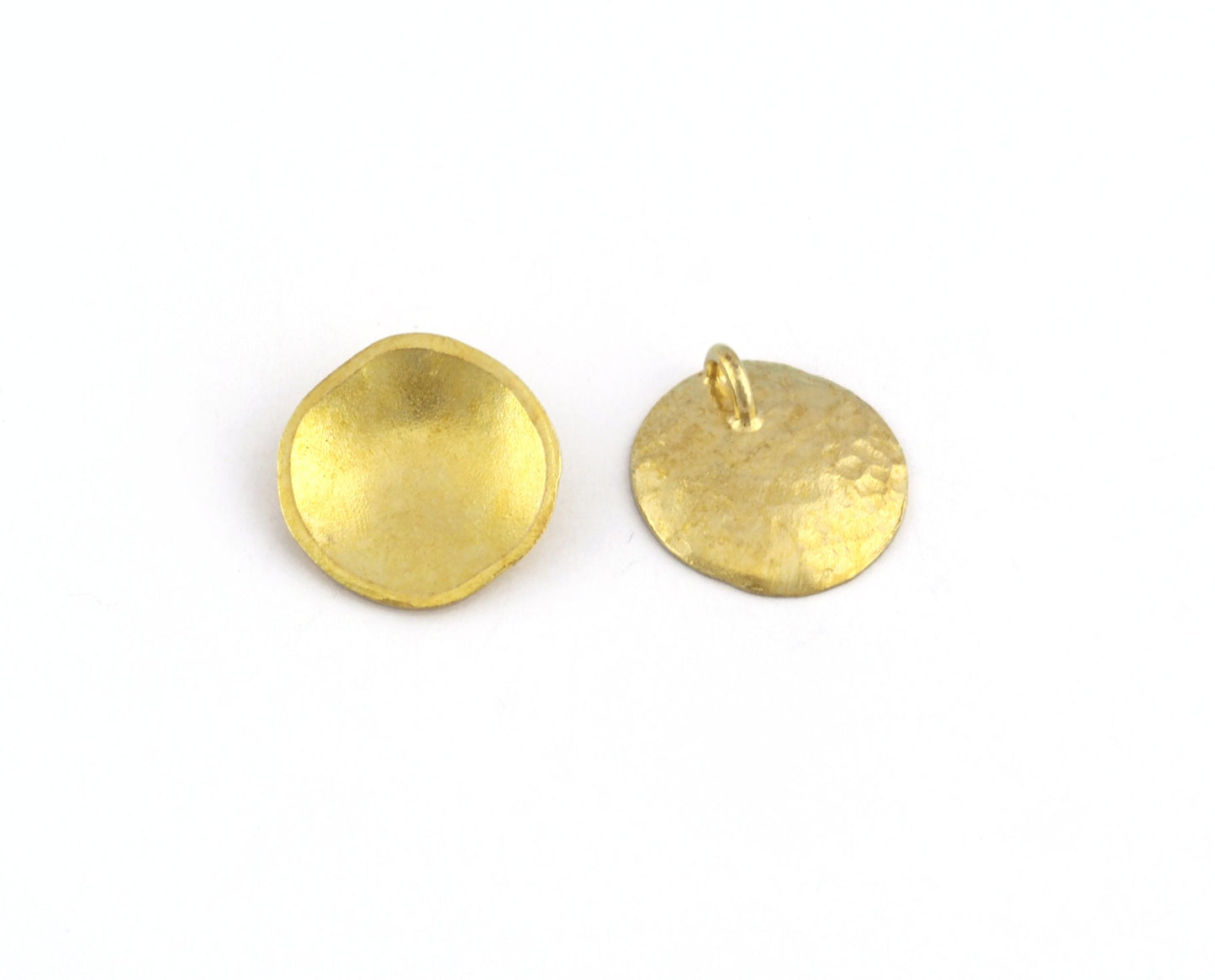 Disc With Loop Curved Circle Blank 16mm Raw brass findings 5383
